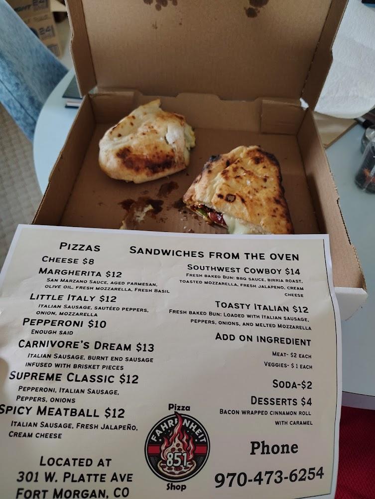 Fahrenheit 851 Pizza Shop Menu image 4